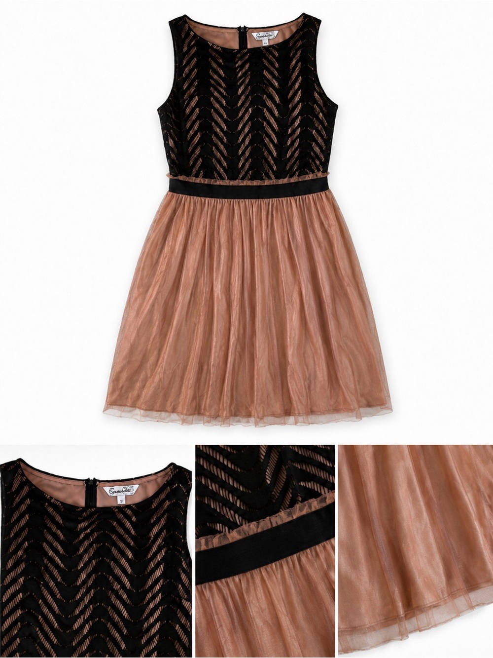 Speechless Black & Rose Gold Tulle Party Dress